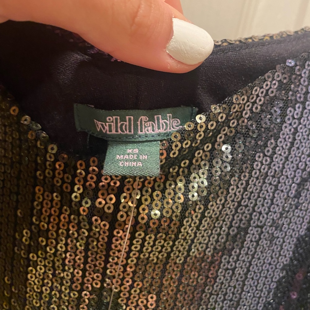 Black, multi-colored sequin dress, size XS - Picture 2 of 4